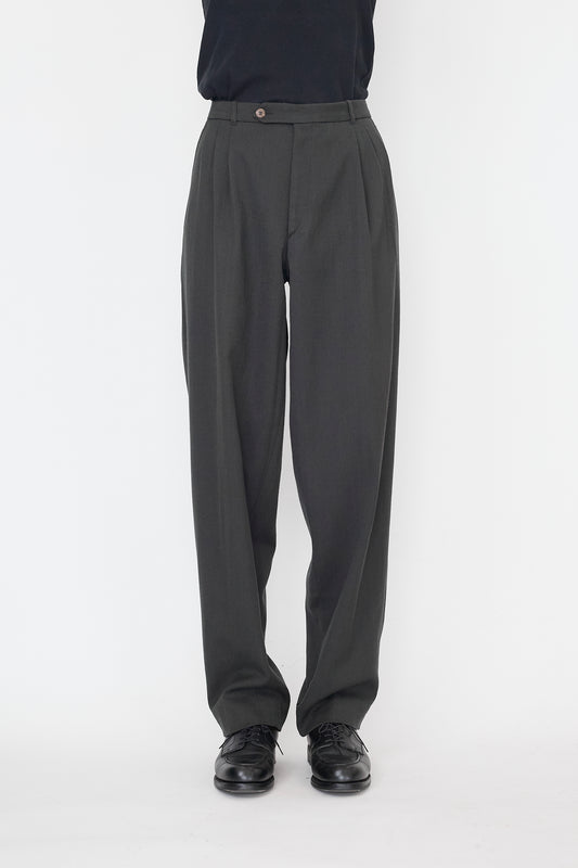 VINTAGE GRAY WOOL WIDE PANTS MADE IN ITALY
