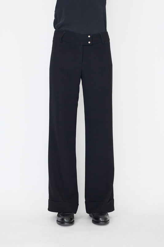 YUMI MAZAO BLACK FLARE PANTS MADE IN FRANCE