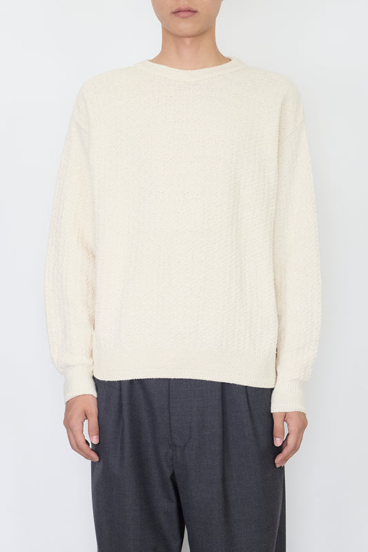 VINTAGE WHITE COTTON KNIT MADE IN USA