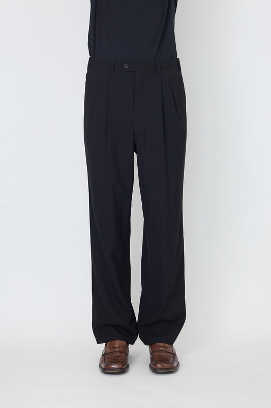 LANVIN BLACK WOOI WIDE PANTS