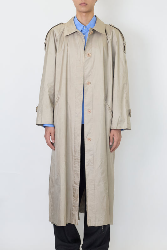 VINTAGE BEIGE NYLON LONG COAT