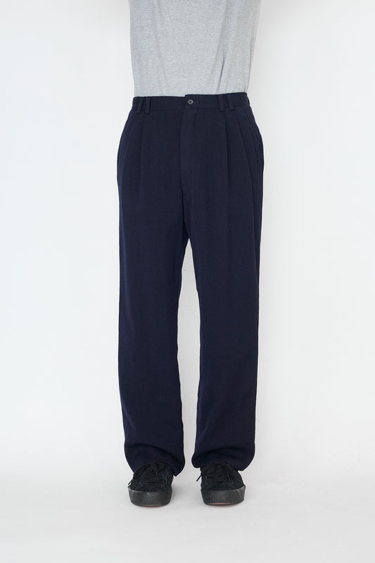 LANVIN NAVY WOOI WIDE PANTS