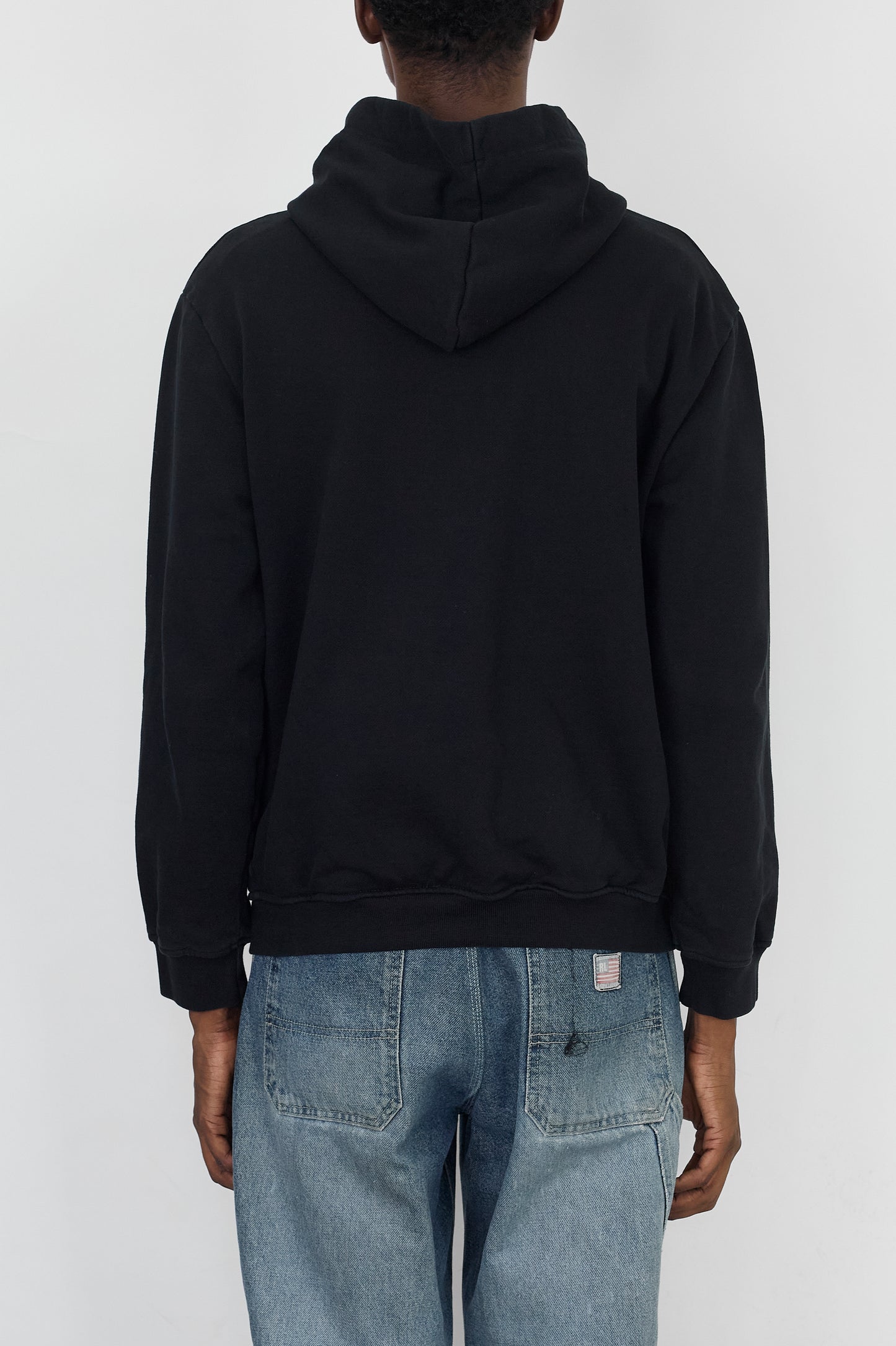 FENDI BLACK COTTON HOODIE MADE IN ITALY