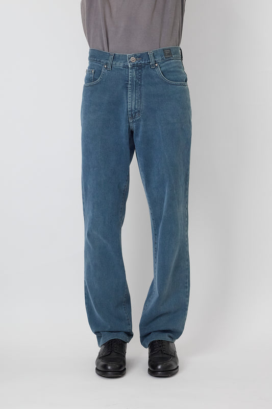 VERSACE JEANS BLUE DENIM WIDE PANTS MADE IN IATLY