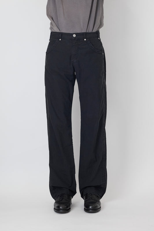 ARMANI JUNIOR BLACK COTTON FLARE PANTS
