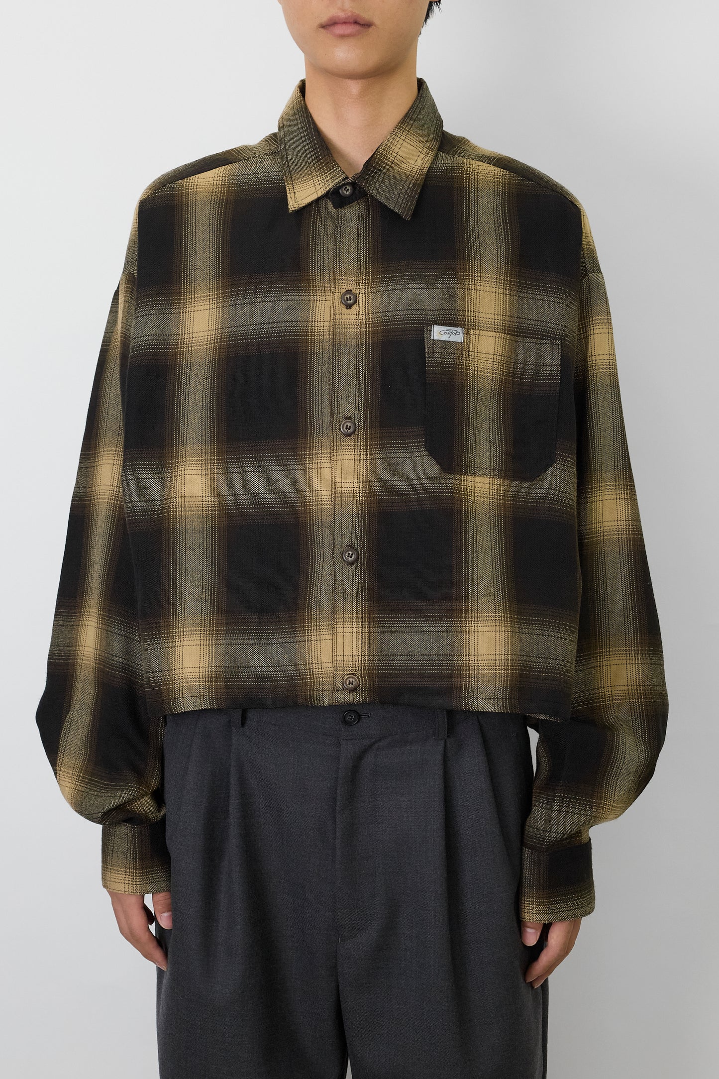 VINTAGE BLACK CHECK SHORT SHIRT JACKET MADE IN USA