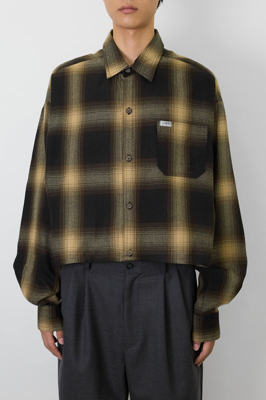 VINTAGE BLACK CHECK SHORT SHIRT JACKET MADE IN USA