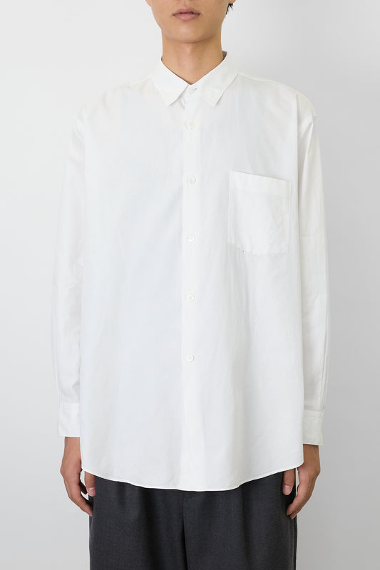 COMME DES GARCONS HOMME WHITE WIDE CLASSIC SHIRT