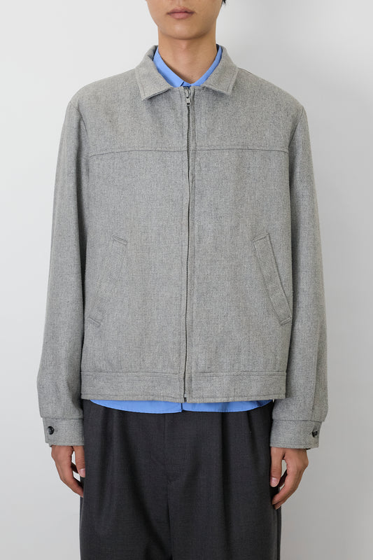 VINTAGE LIGHT GRAY WOOL SHORT JACKET MADE IN USA
