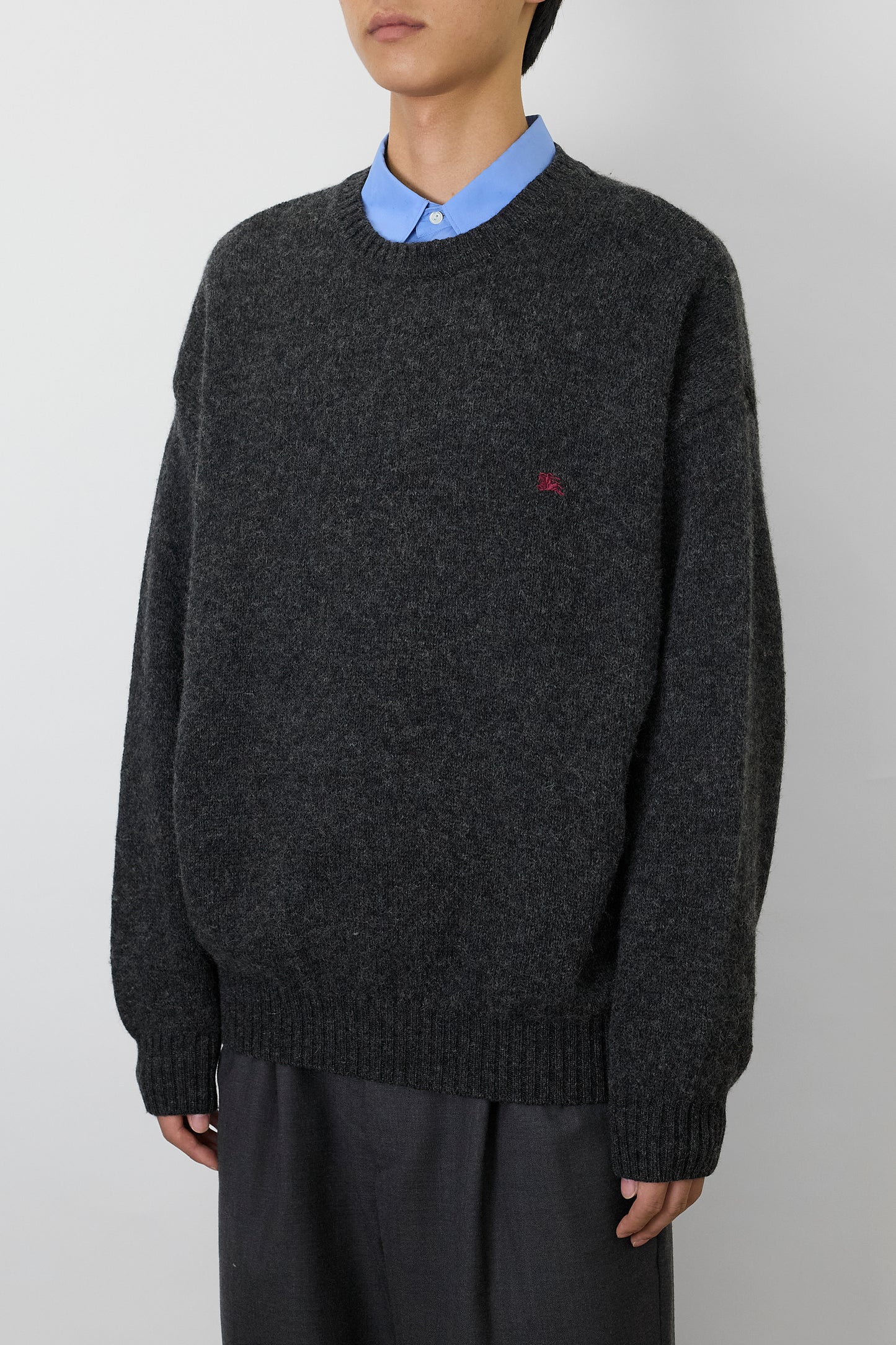 BURBERRY GRAY WOOL KNIT MADE IN SPAIN