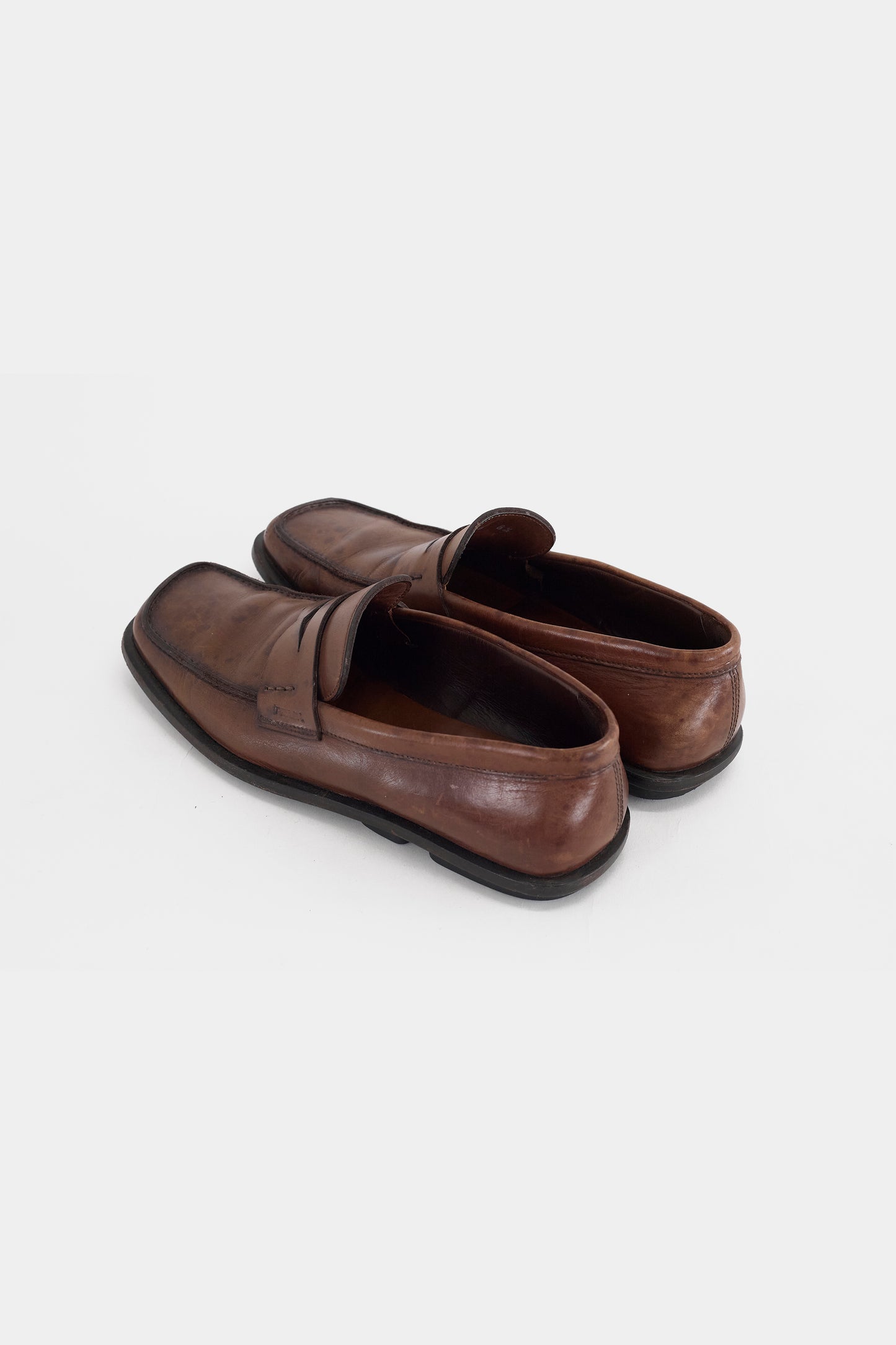 PRADA BROWN LEATHER SHOES MADE IN ITALY