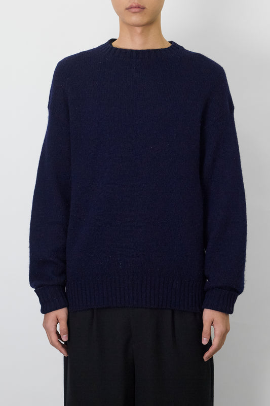 VINTAGE NAVY WOOL KNIT MADE IN USA