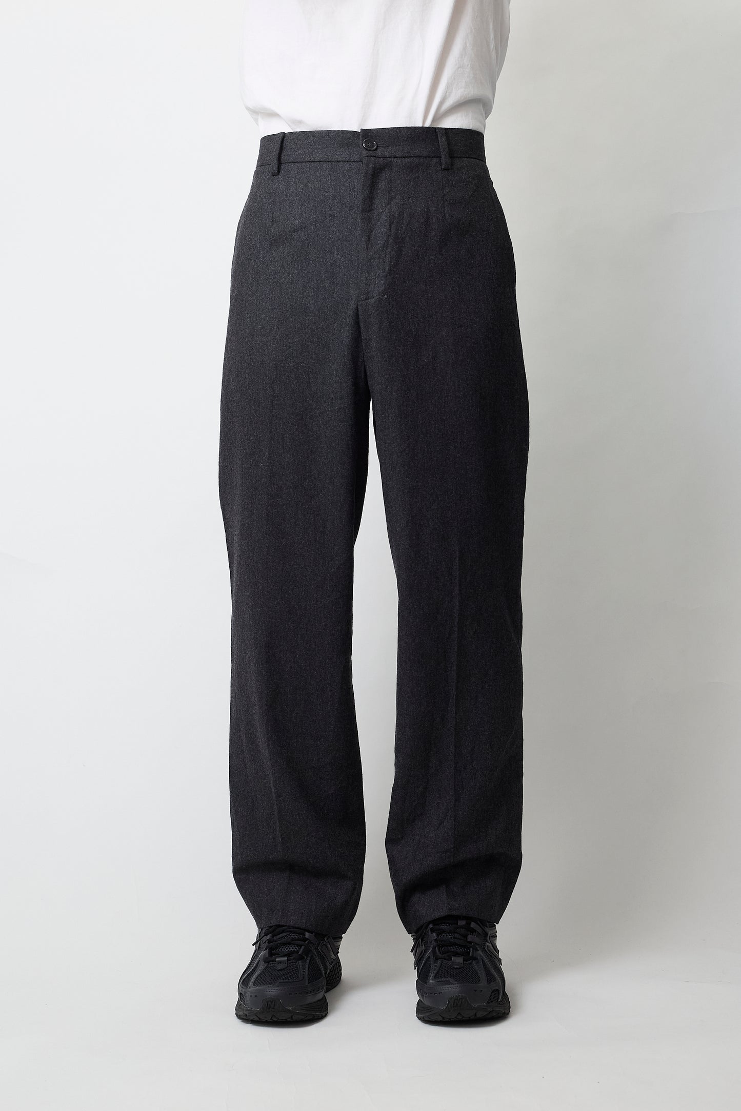 DOLCE&GABBANA GRAY WOOL WIDE PANTS