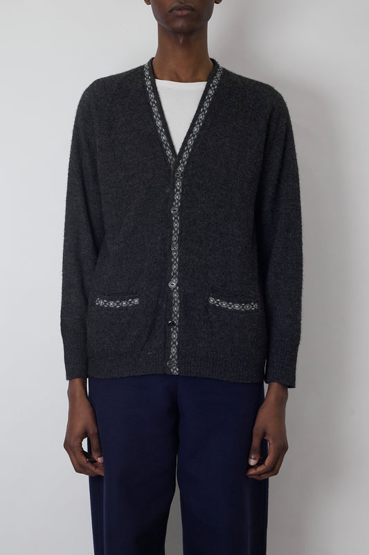 VINTAGE GRAY CASHMERE CARDIGAN MADE IN ITALY