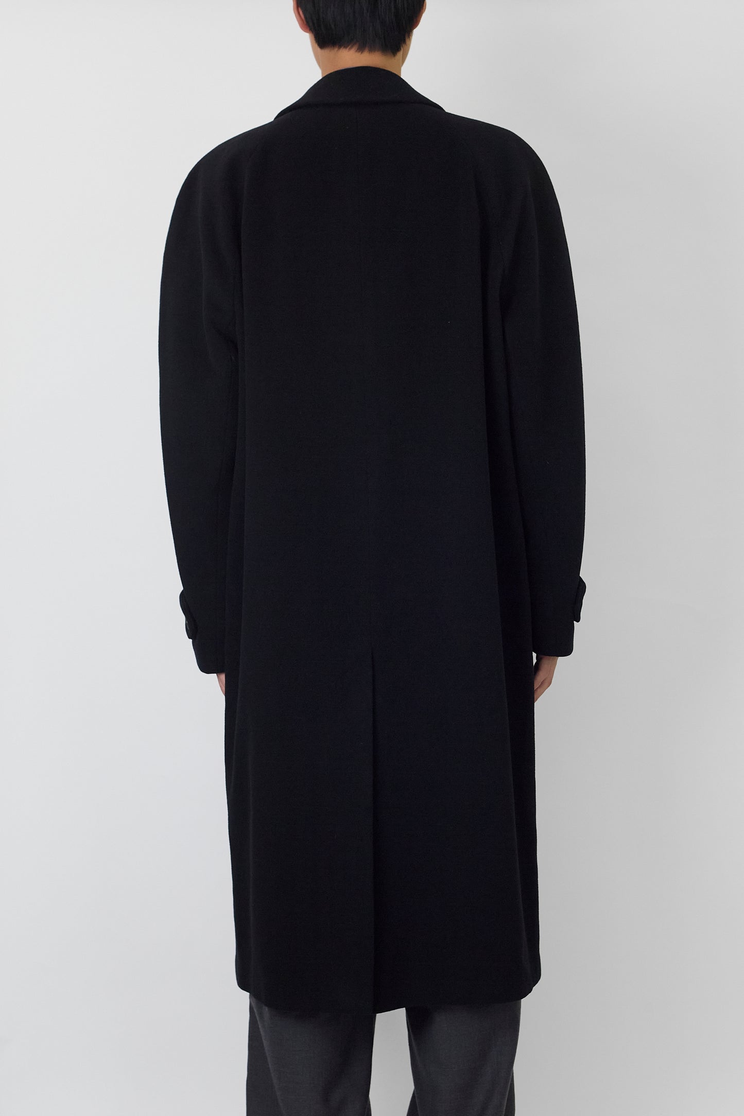GIAN FRANCO FERRE BLACK WOOL LONG COAT MADE IN ITALY