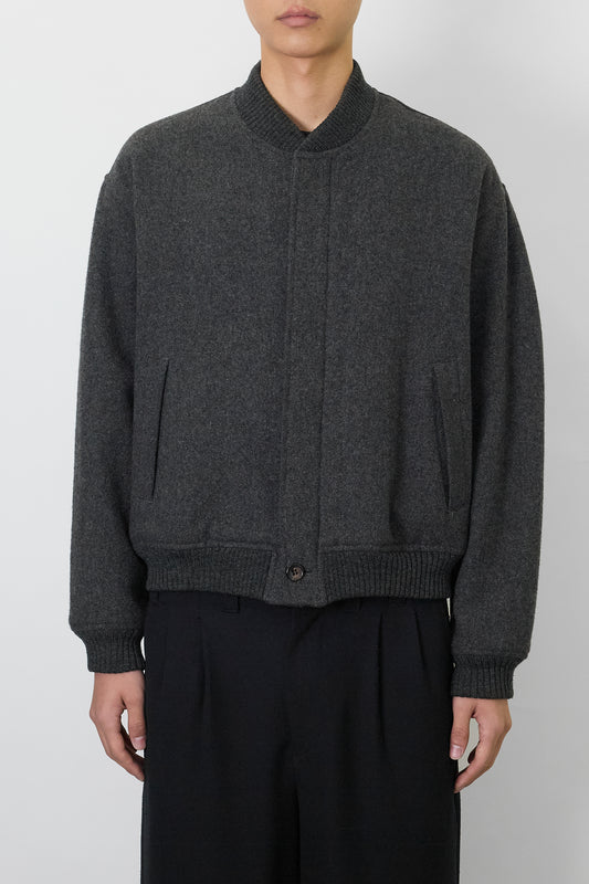 HOMME COMME DES GARCONS GRAY WOOL SHORT JACKET
