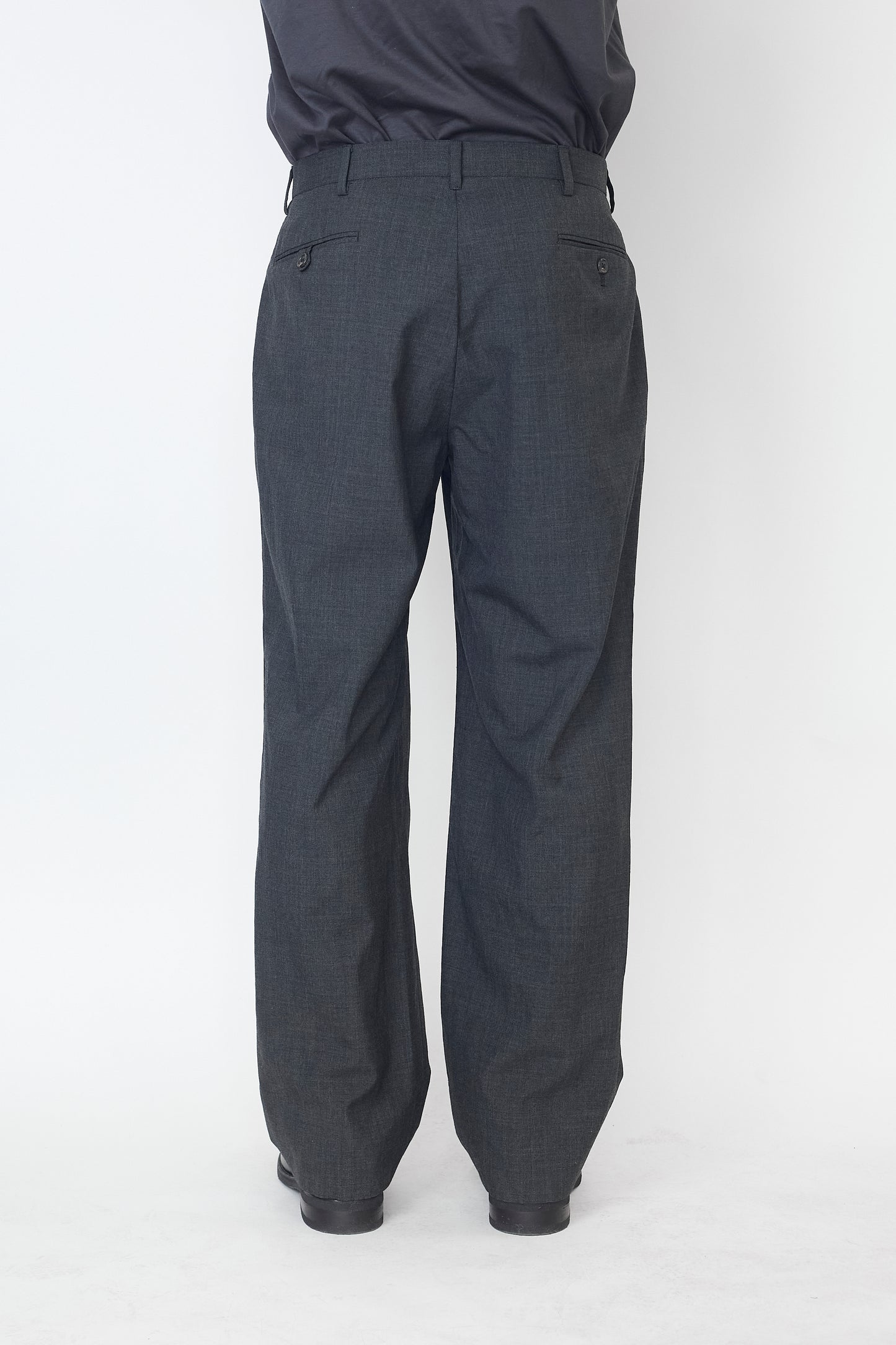 POLO RALPH LAUREN GRAY WOOL WIDE PANTS