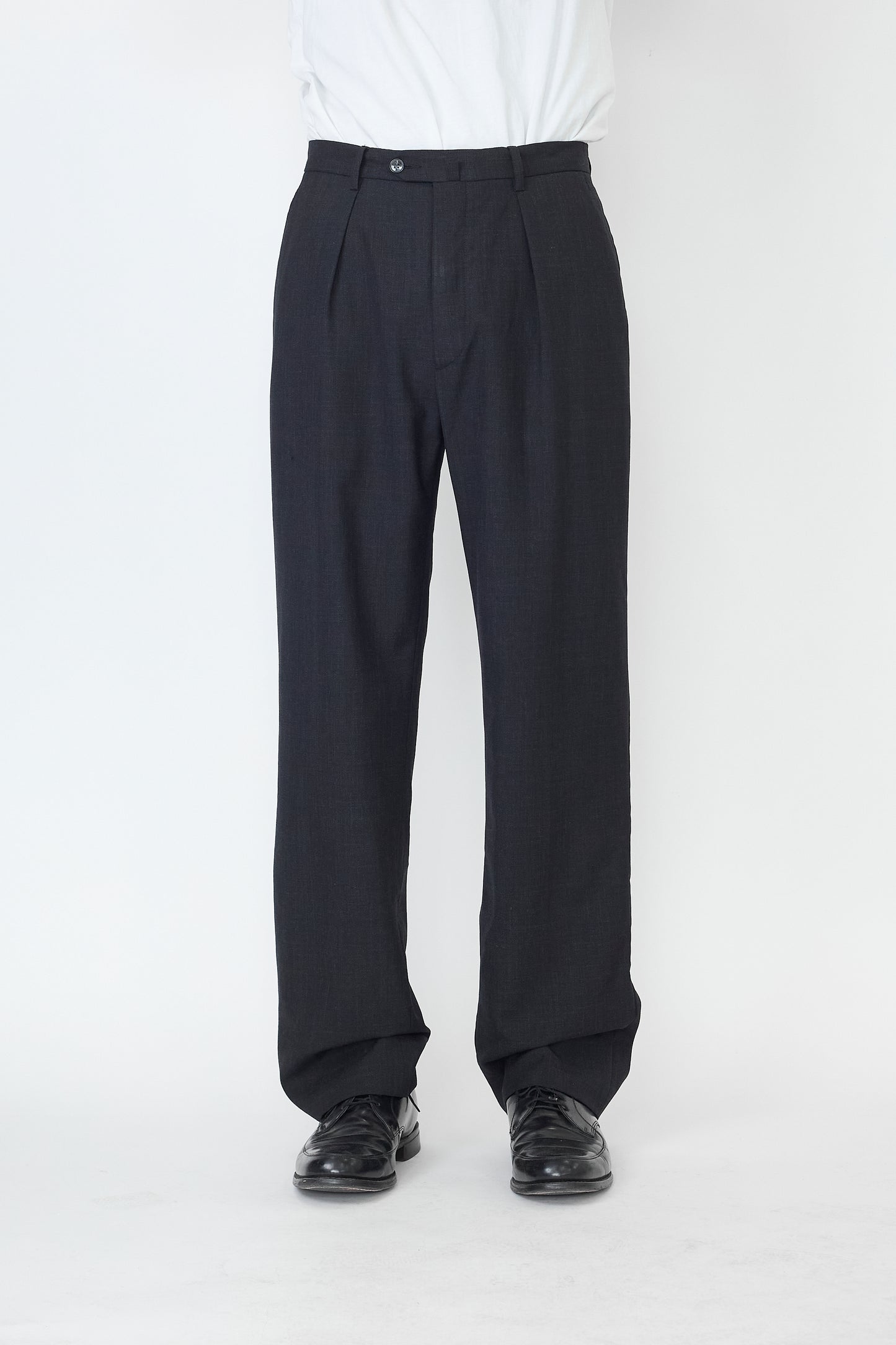 AGNES B. HOMME DARK GRAY WIDE PANTS MADE IN FRANCE