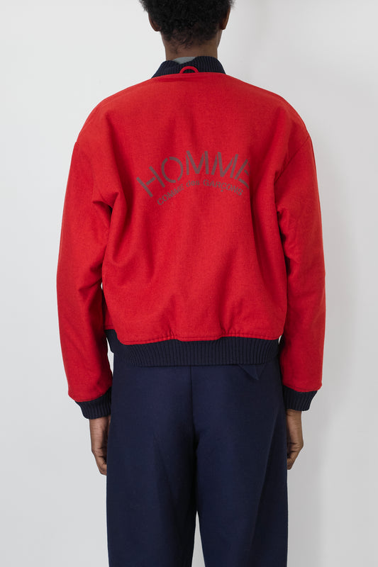 HOMME COMME DES GARCONS NAVY WOOL SHORT JACKET