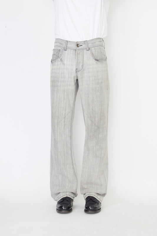 ARMANI JEANS GRAY WIDE DENIM PANTS