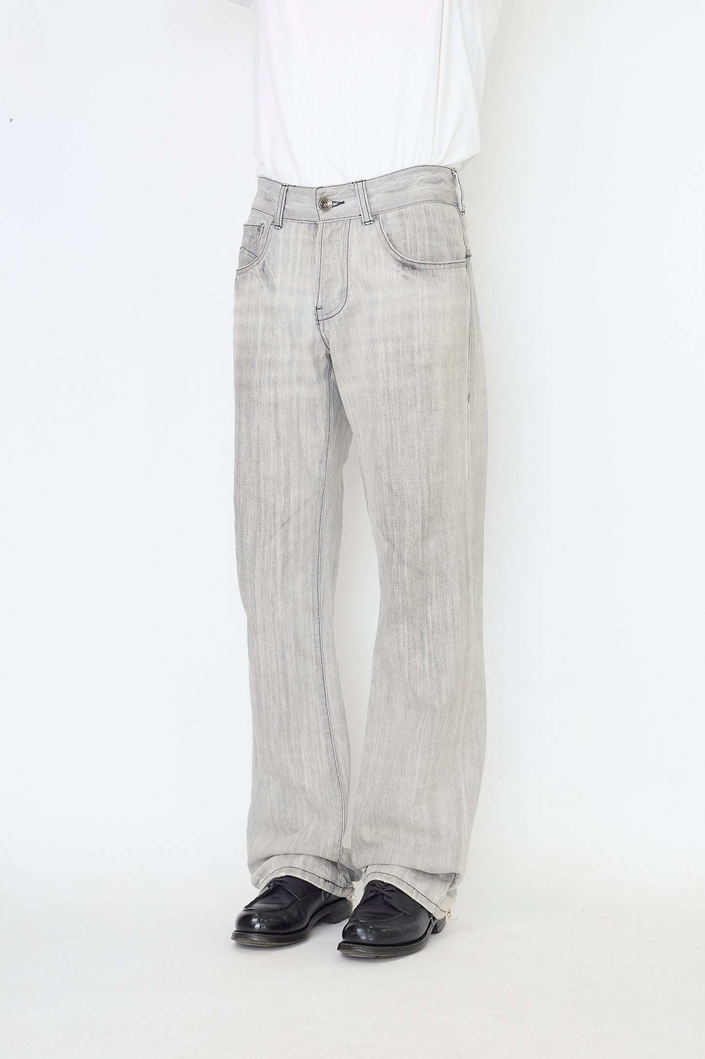 ARMANI JEANS GRAY WIDE DENIM PANTS
