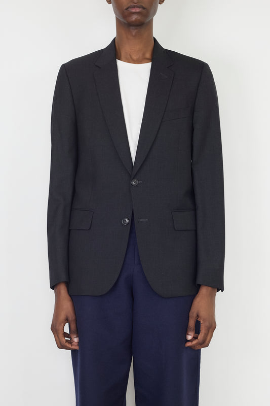 PAUL SMITH GRAY WOOL TAILORED JACKET MADE IN ITALY