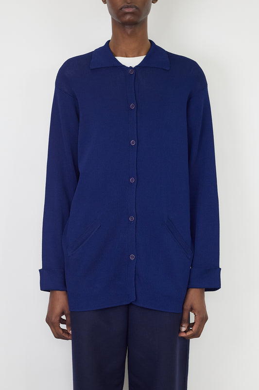 VINTAGE BLUE RAYON KNIT SHIRT