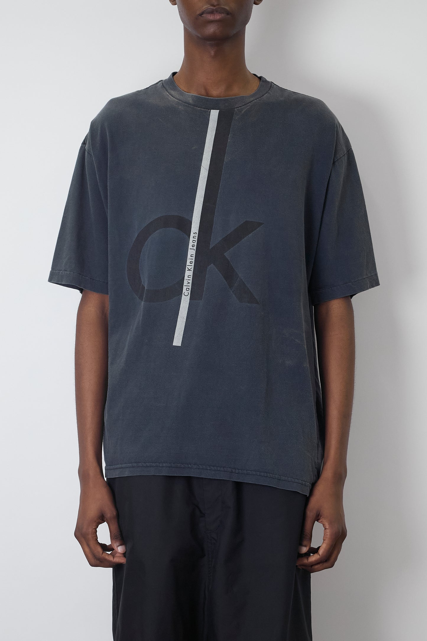 CALVIN KLEIN BLACK COTTON HALF SLEEVE  T SHIRT MADE IN CANADA