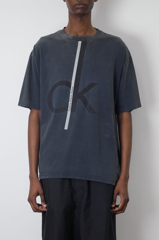CALVIN KLEIN BLACK COTTON HALF SLEEVE  T SHIRT MADE IN CANADA