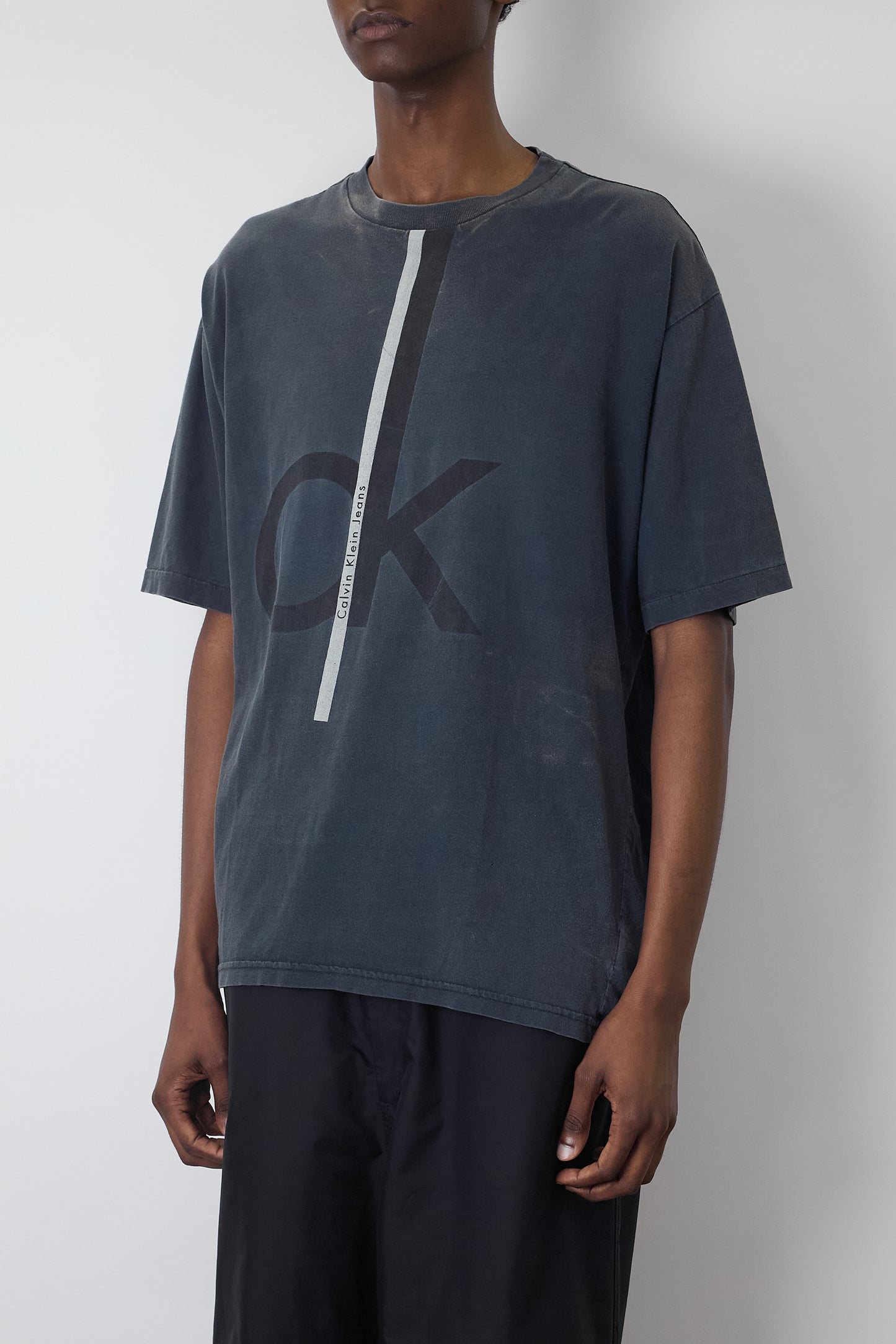 CALVIN KLEIN BLACK COTTON HALF SLEEVE  T SHIRT MADE IN CANADA