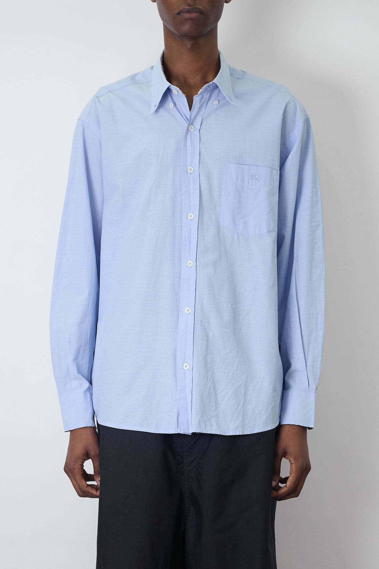 BURBERRY BLUE WIDE CLASSIC SHIRT MADE IN UK