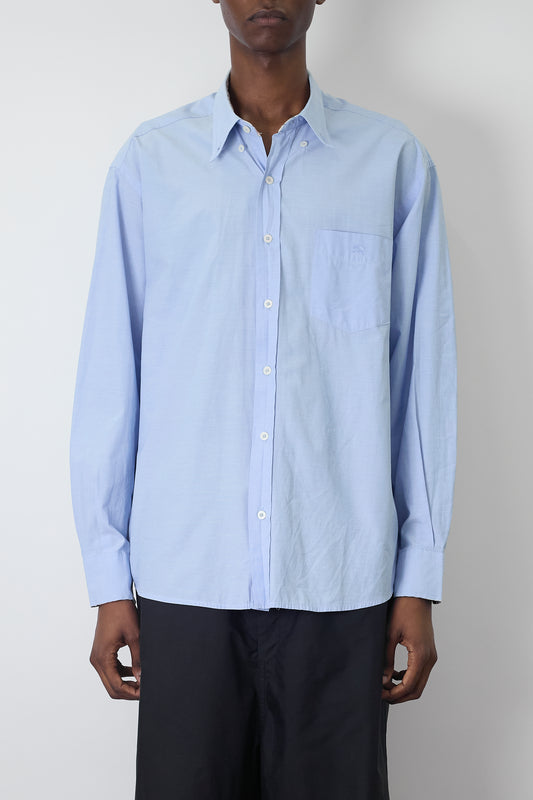 BURBERRY BLUE WIDE CLASSIC SHIRT MADE IN UK