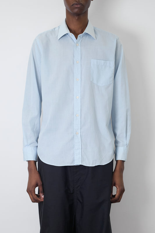 YVES SAINT LAURENT BLUE WIDE CLASSIC SHIRT