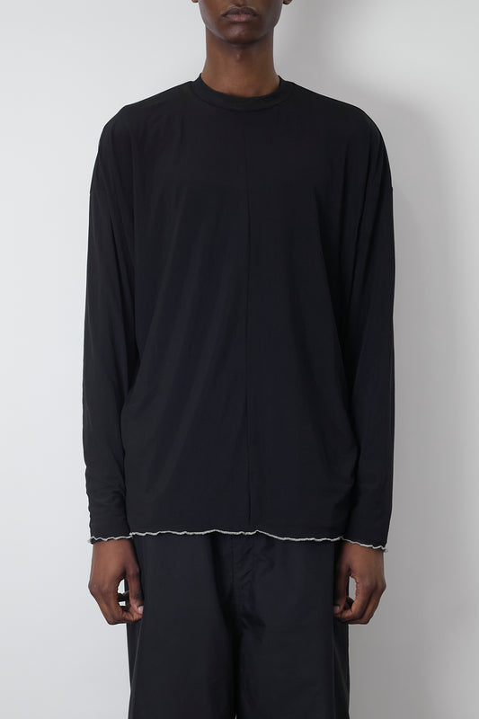 VINTAGE SEE THROUGH BLACK LONG SLEEVE SHIRT MADE IN TURKEY