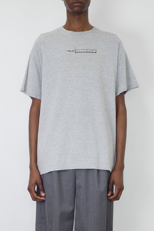 NIKE GRAY COTTON HALF SLEEVE T SHIRT