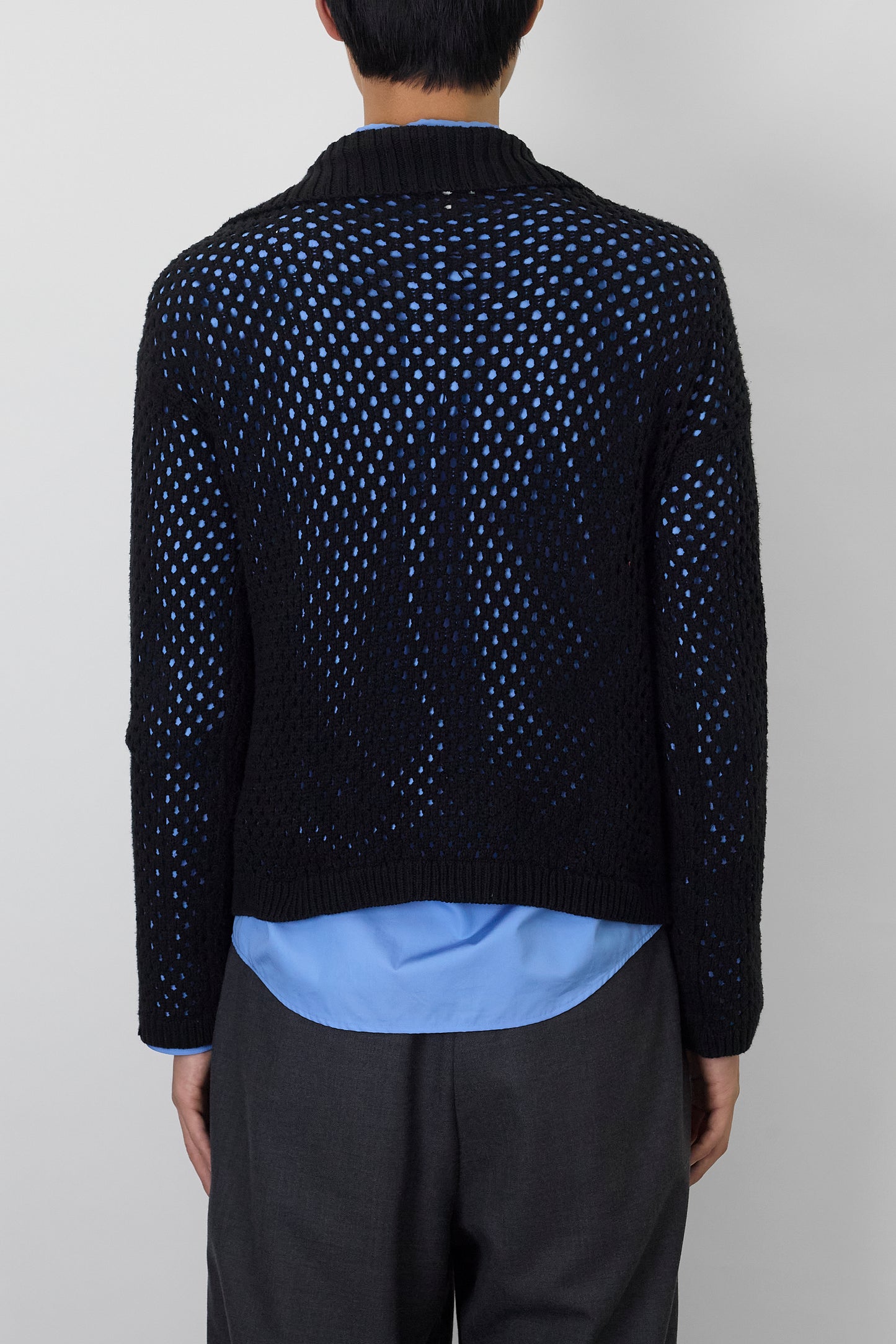 VINTAGE DESIGNED BLACK COTTON SHORT KNIT