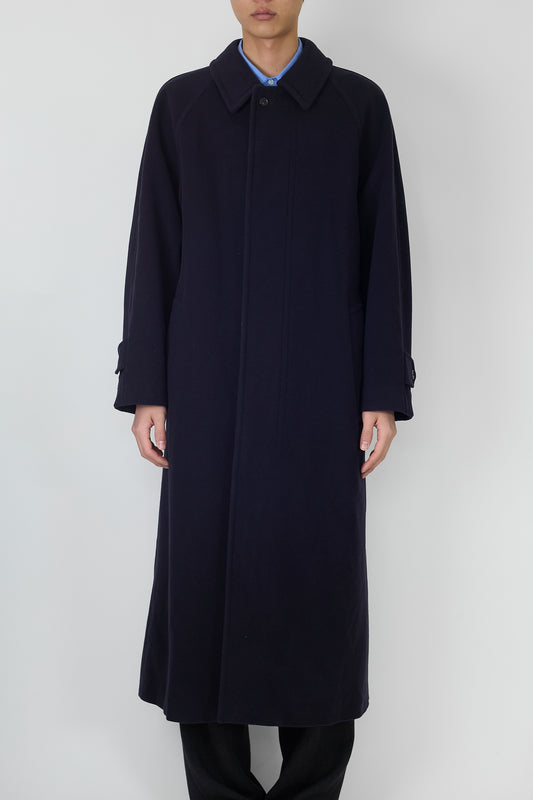 VINTAGE NAVY CASHMERE WOOL LONG COAT MADE IN GERMANY