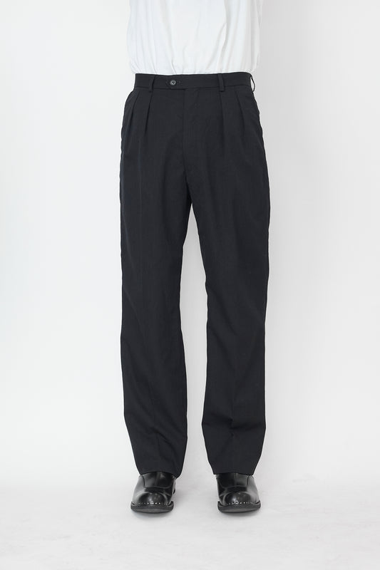 PAUL SMITH DARK GRAY WOOL WIDE PANTS