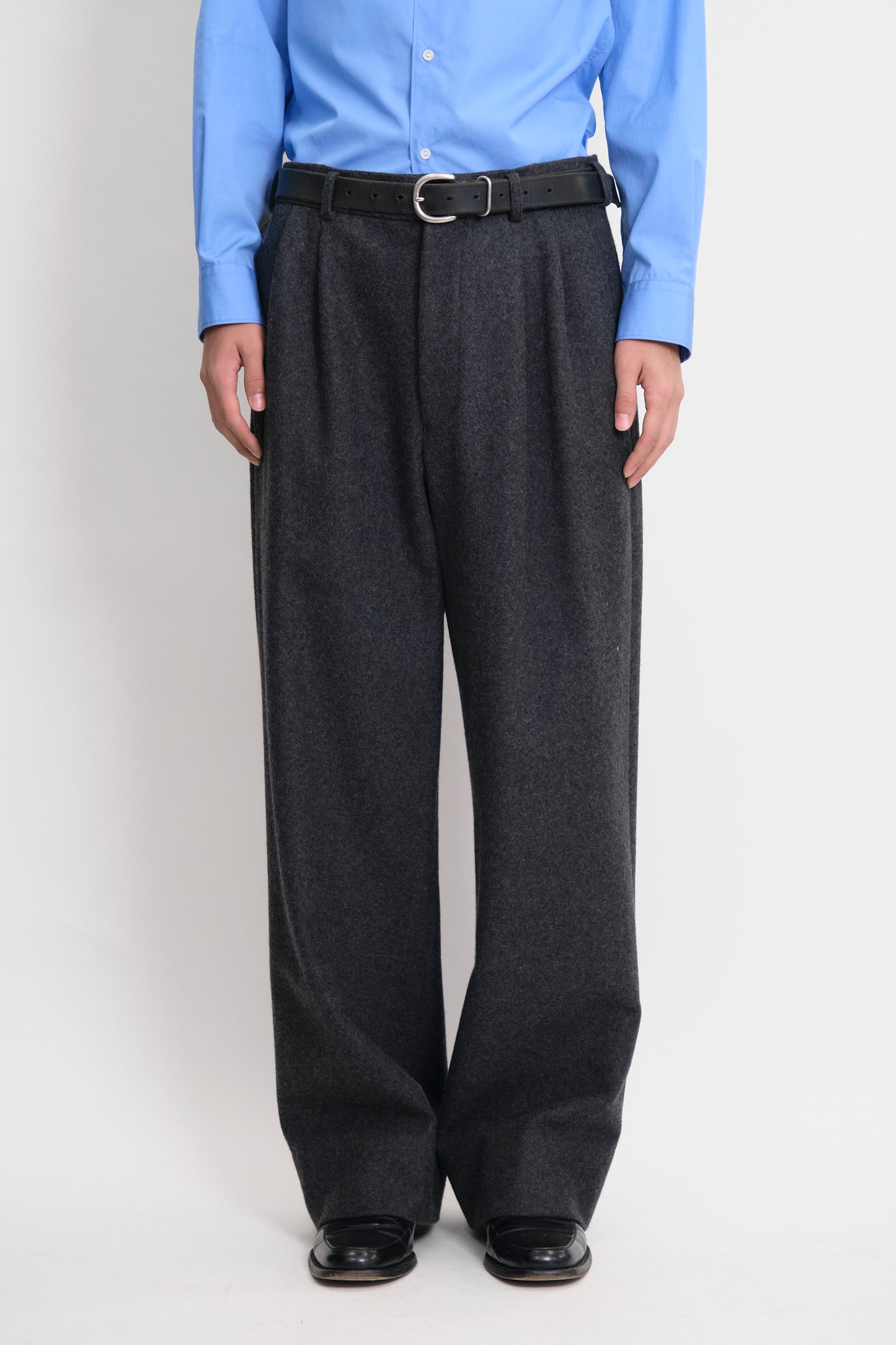 NTRUL CLASSIC MELTON TROUSERS GRAY