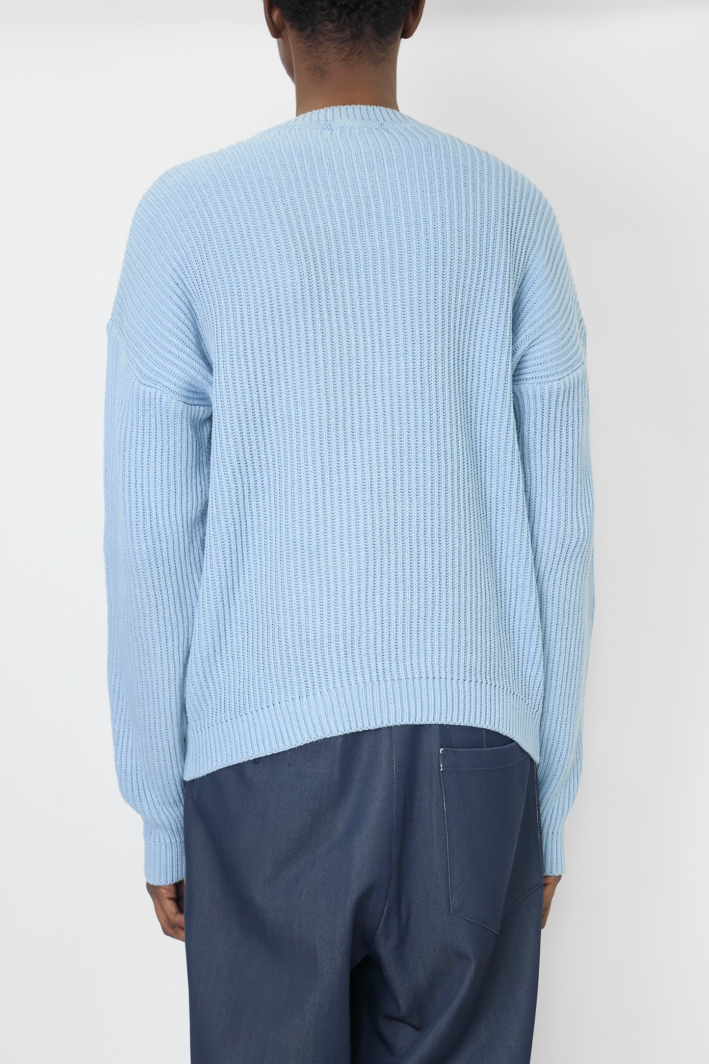 EMPORIO ARMANI SKY BLUE COTTON KNIT MADE IN ITALY