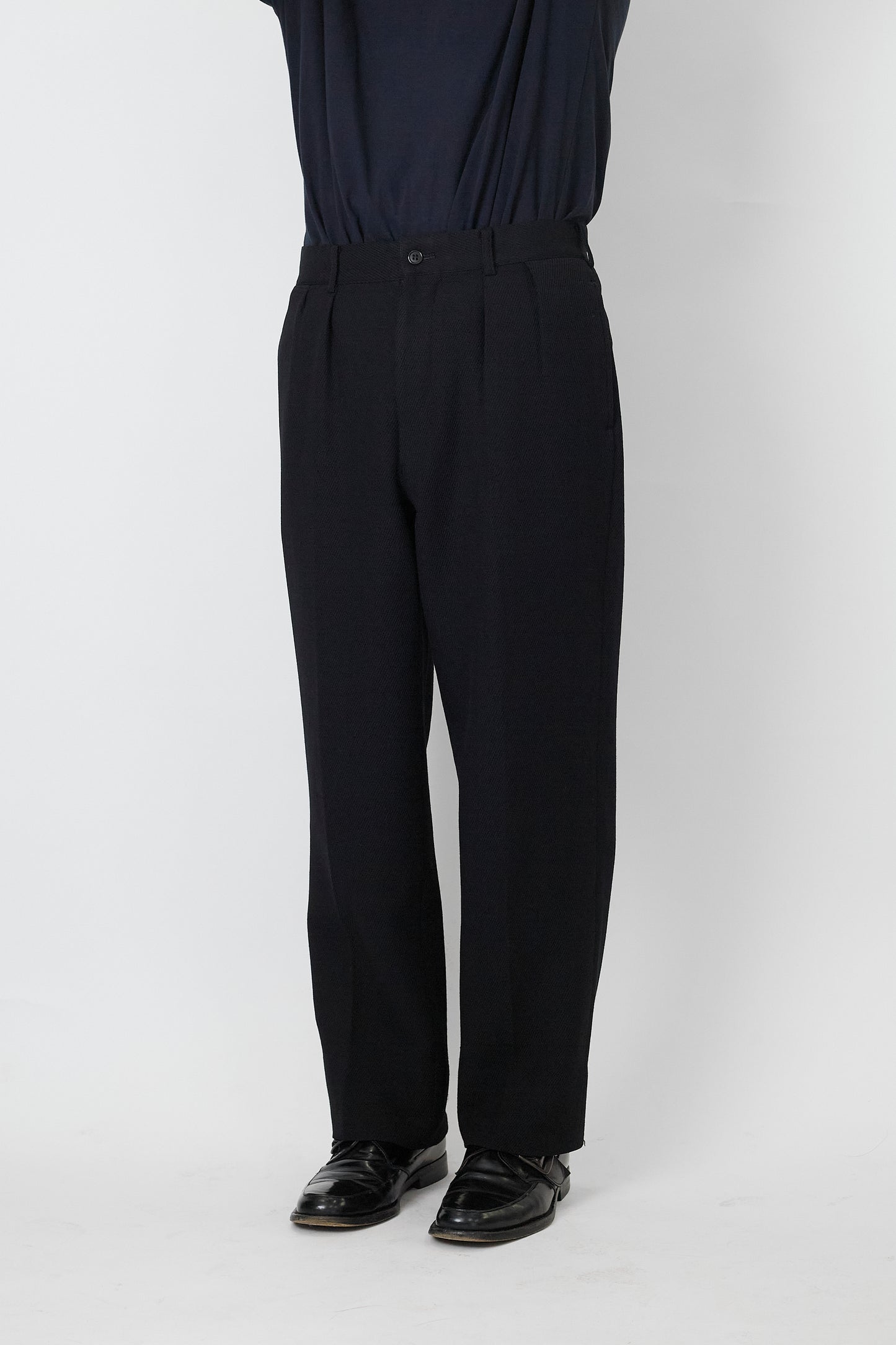 PAUL SMITH BLACK WOOL WIDE PANTS