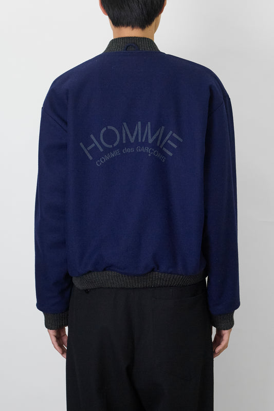 HOMME COMME DES GARCONS GRAY WOOL SHORT JACKET