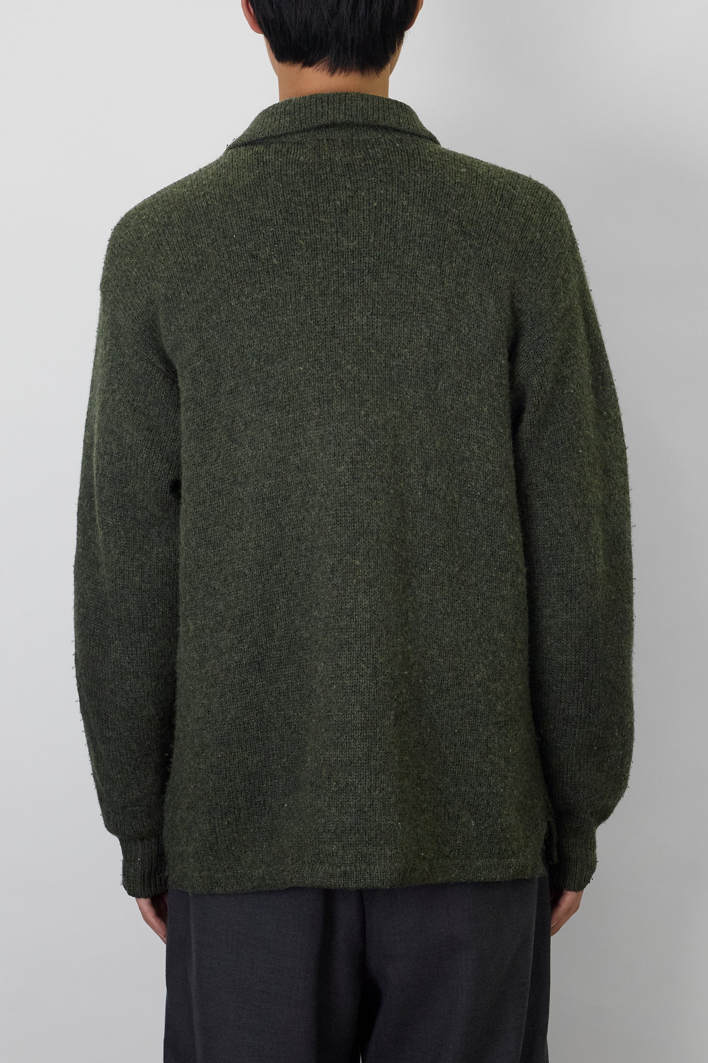 VINTAGE GREEN WOOL KNIT JACKET MADE IN SPAIN
