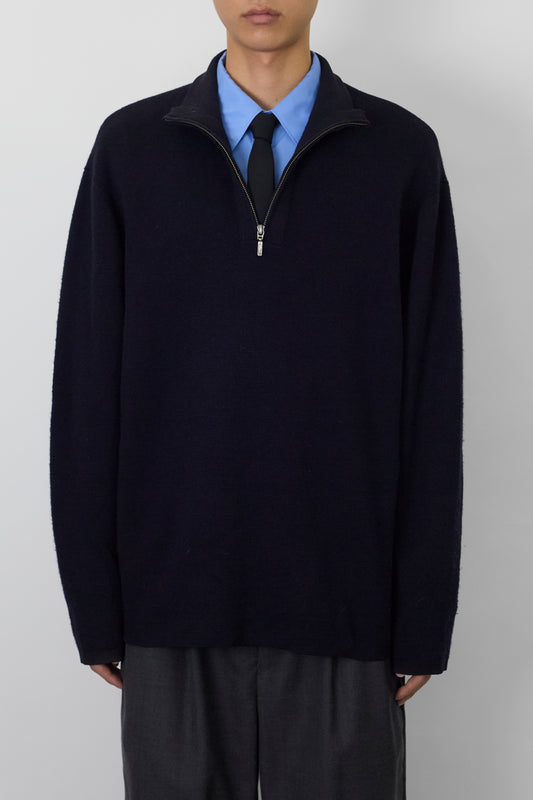 VINTAGE NAVY WOOL HALF ZIP KNIT MADE IN AUSTRALIA