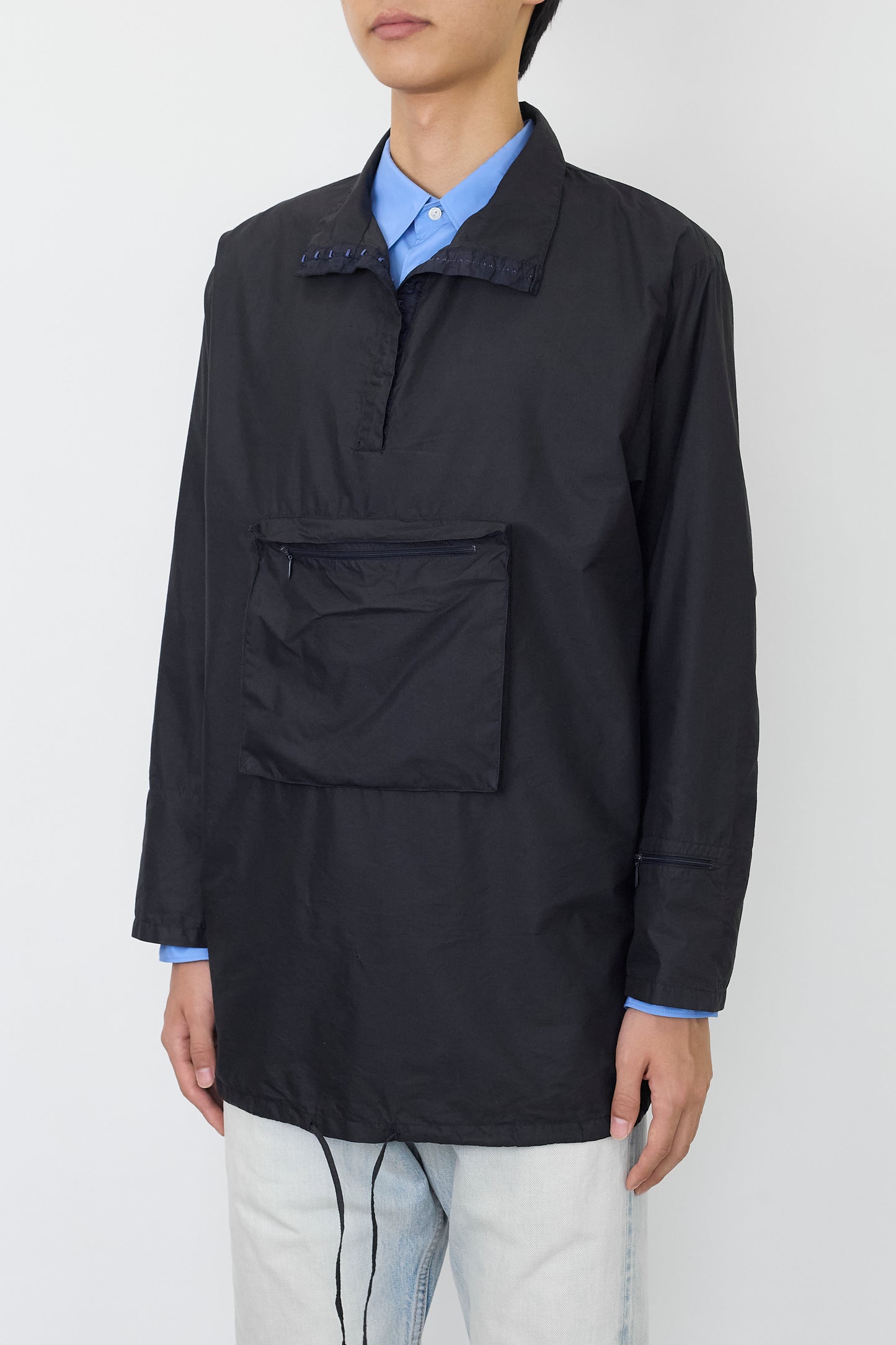 MIU MIU BLACK NYLON ANORAK HOODIE MADE IN ITALY