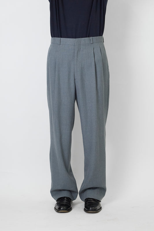 VINTAGE LIGHT GRAY WOOL WIDE PANTS