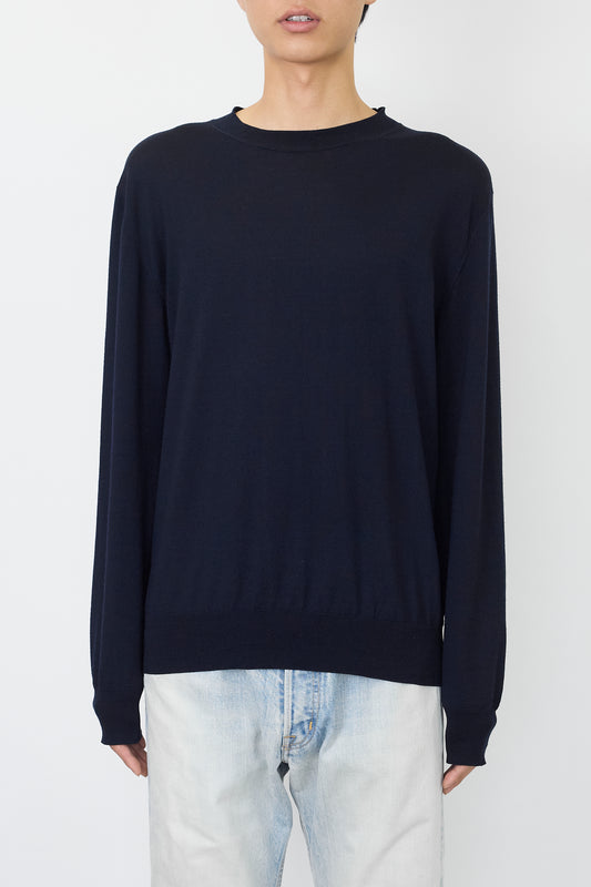 BOTTEGA VENETA NAVY WOOL KNIT MADE IN ITALY