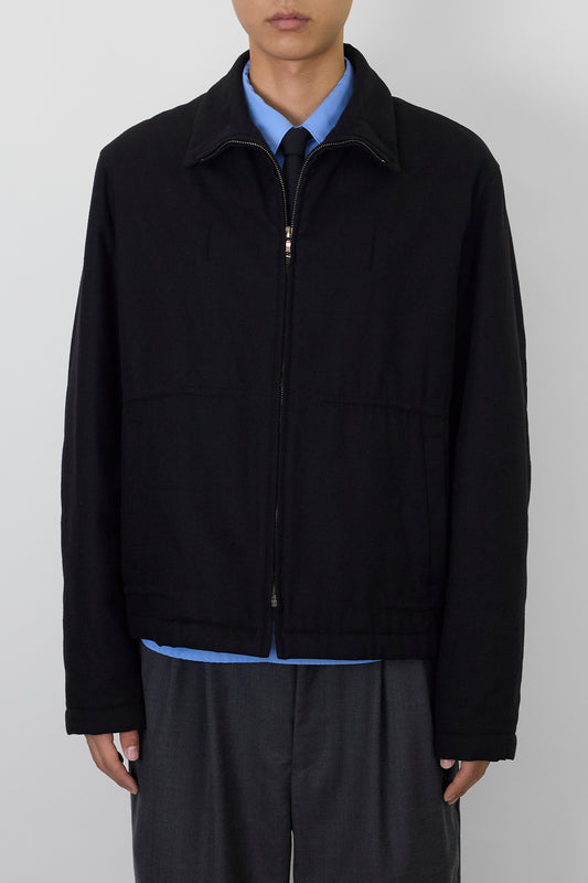 JIL SANDER BY RAF SIMONS BLACK WOOL PADDED SHORT JACKET