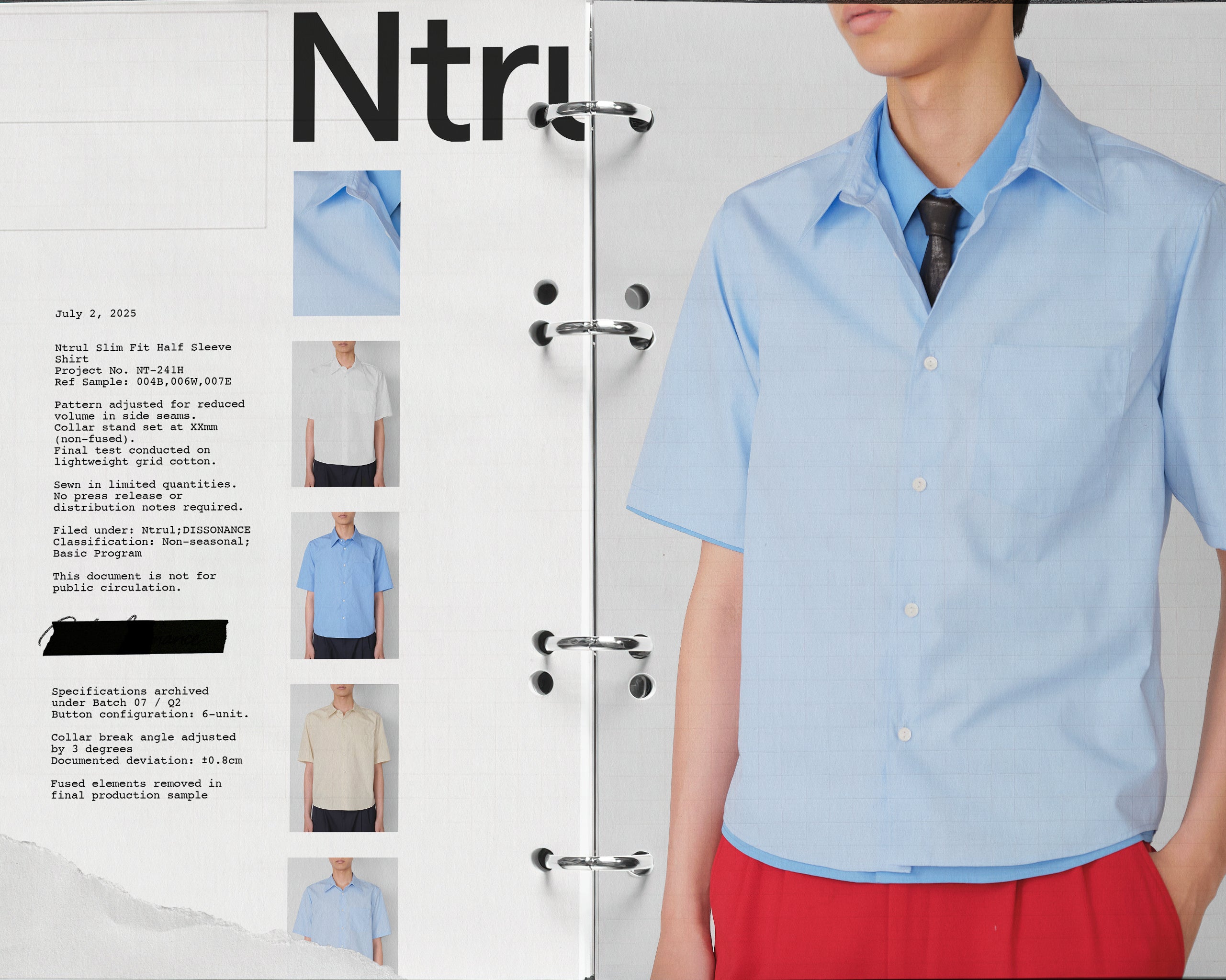 トップス NTRUL SLIM HALF SLEEVE SHIRT LIGHT BLUE NTRUL SLIM HALF SLEEVE SHIRT LIGHT BLUE（Men'S Striped