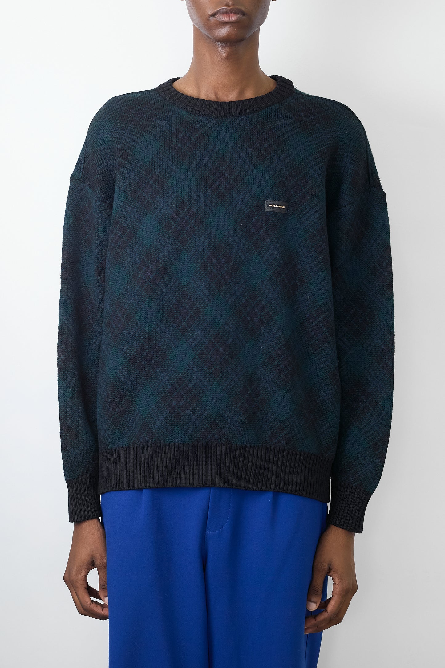 PAUL&SHARK CHECK WOOL KNIT MADE IN ITALY